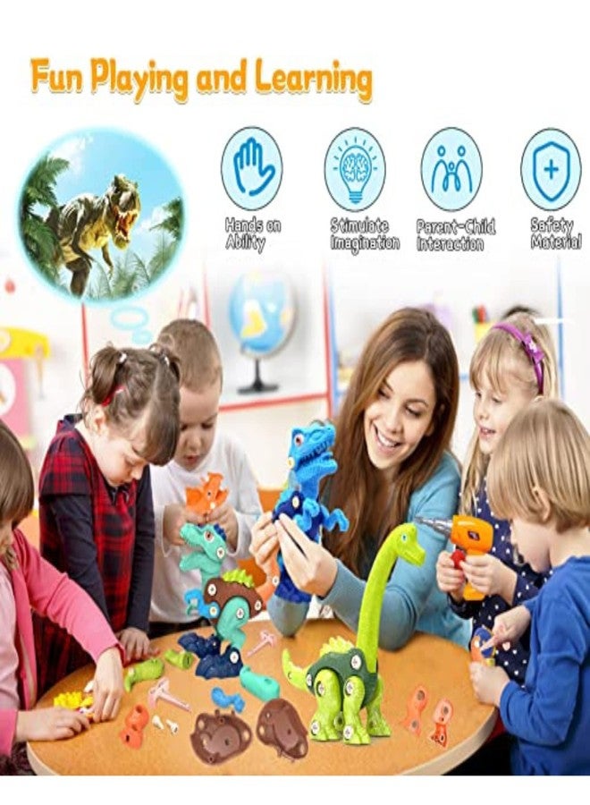 FUN FRY Stem Diy Dinosaur Toys For Kids 3-5, Building Toys, Stem Learning Educational Toy, Toddlers Diy Take Apart Toys, Assembling Toy, Wild Animals Toys, Educational Puzzle Toy (Dinosaur),Blue - Image 4